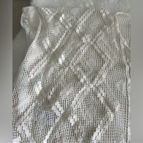 Last✨Free People Cream Lace Coverup Top - Picture 7 of 12